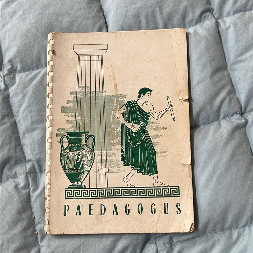 Vintage Paedagogus Booklet with Green Illustration Greek Life